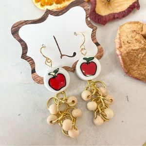 Handmade Apple Earrings Teacher Gift Apple Gift End of School Teacher Present